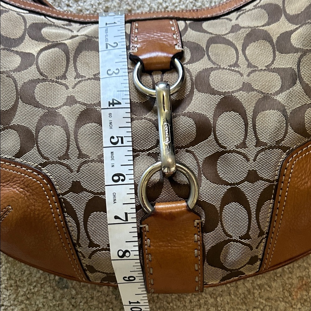 Coach Signature Brown and Tan Hobo Bag - Picture 4 of 11